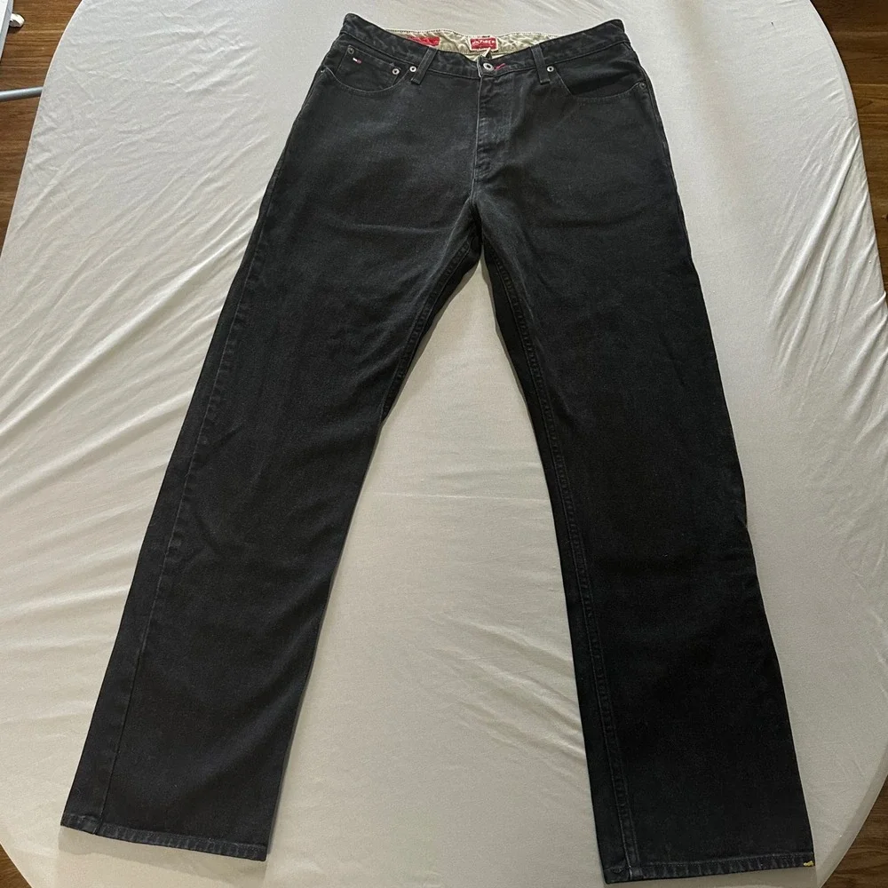 Tommy Hilfiger Jeans Mens 34 Black Good Freedom Fit Red Label Straight Leg 2004